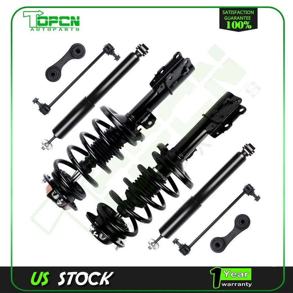 Front Rear For 2005-2010 Pontiac G6 Complete Struts + Shocks + Sway Bar Links - Imagem 1 de 4