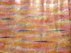 Goatskin leather hide Bright Metallic Multicolored Vintage Brush Strokes Print - Picture 1 of 9