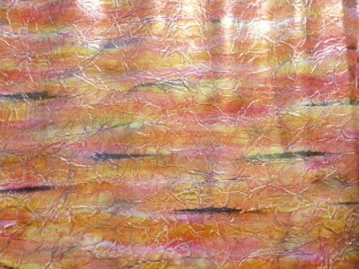 Goatskin leather hide Bright Metallic Multicolored Vintage Brush Strokes Print - Image 1 of 4