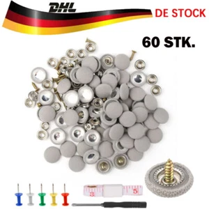 60X Auto Dach Schnalle Schnappnieten Reparatur Dachhimmel Befestigung Set Grau - Bild 1 von 6