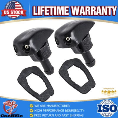 Pair Car Universal Front Windshield Washer Wiper Sprayer Nozzle Window Spray Jet - Image 1 of 4