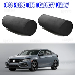 2Pcs Suede Neck Headrest Pillow Cervical Spine Protect Cushion For Honda Civic - Picture 1 of 11