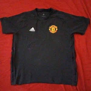 Manchester United Black Tshirt Jersey Adidas Mens Large - Picture 1 of 10