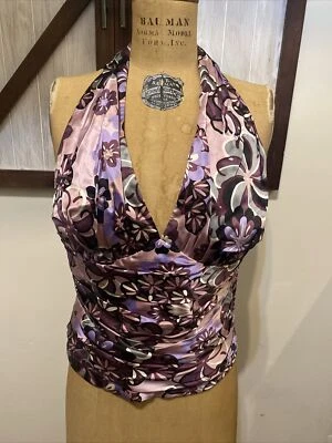Top halter de seda JS Collections nuevo para mujer talla 8  Foto 1 de 4