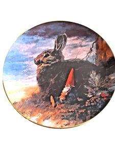 Gnomes Four Seasons 1980 Rien Poortvliet 8.5 Inch Plate The Lookouts Fall Rabbit - Picture 1 of 4