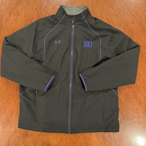 Under Armour Northwestern University Mens Jacket Black XL Embroidered Loose Warm Cover