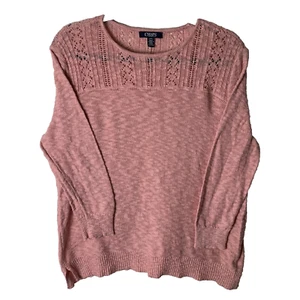 Chaps Ralph Lauren leichter Strickpullover rosa gemustert Größe Damen Große L - Bild 1 von 10