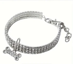 Rhinestone Pet Collar Size Large 12 Inch - Picture 1 of 2