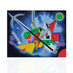 Leinwandbild Blaues Gemälde Kandinskij Kunst Tribut Kunstwerk Leinwand 100% Baumwolle - Bild 1 von 8