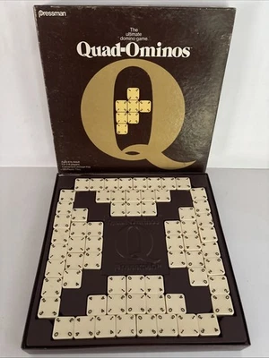 Juego de estrategia familiar Quad-Ominos Dominoes 1978 vintage Pressman #4422 completo Foto 1 de 4