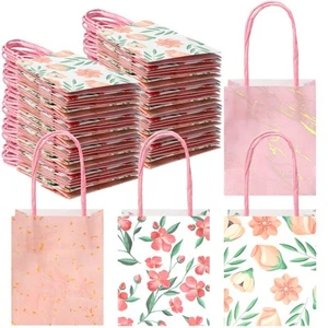 24 Pcs Mini Spring Floral Gift Bags with Handles Thank You Mother's Day Small... - Picture 1 of 7
