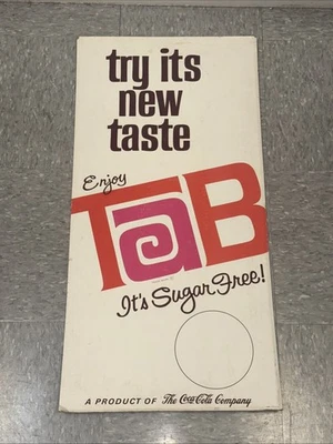 Rare Vintage 1960’s 70’s TAB Coca Cola Company Soda Cardboard Advertising Litho - Image 1 of 4