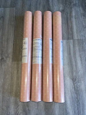 Vintage York Wallcoverings Wall Paper Double Roll Floral Pink 20.5" w 70 SF - Image 1 of 4