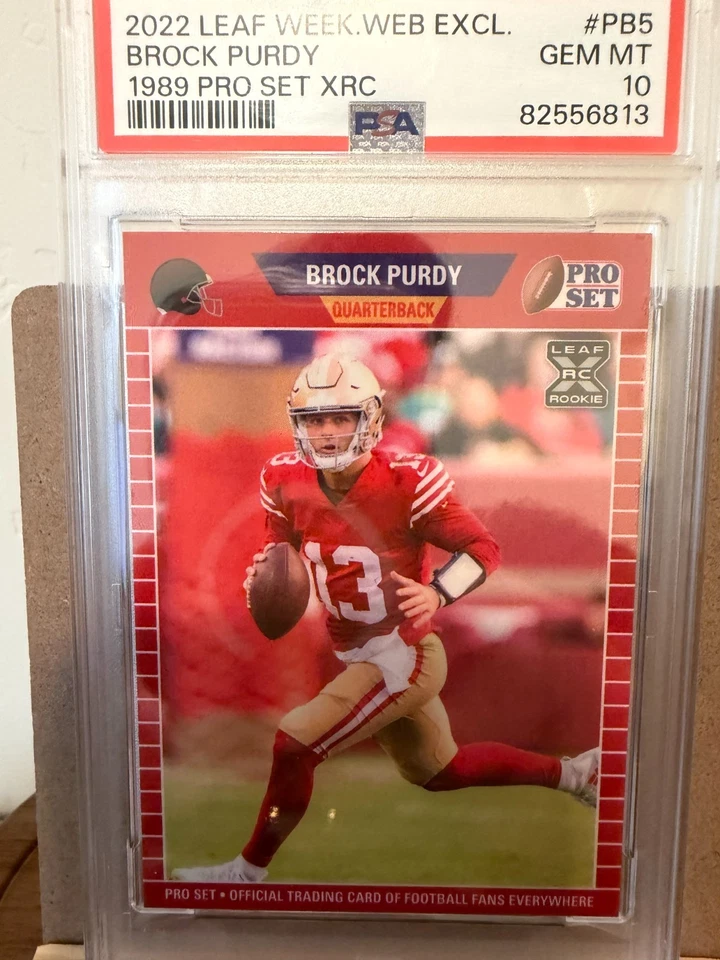 2022 Leaf Week.web Brock Purdy 1989 pro set PSA 10 - Image 1 of 1