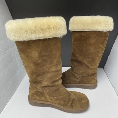 Botas de invierno UGG Australia Upside Altas para mujer 8 marrón con cordones piel de oveja inteligentes Foto 1 de 4