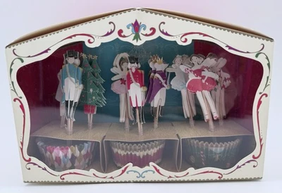 Meri Meri Nutcracker Cupcake Kit 36 Cases 36 Toppers Box Stage New - Image 1 of 4