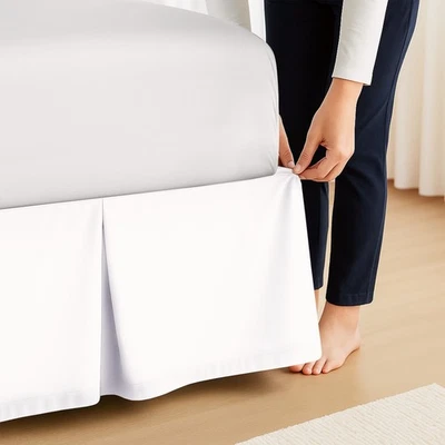 Luxury Hotel Quality Bed Skirt Brushed Microfiber Pleated Tailored Dust Ruffle - Image 1 of 4