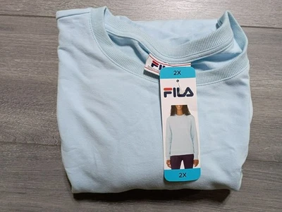 FILA Sweatshirt Adult 2XL Blue Long Sleeve Pullover Pockets Womens - Image 1 of 4