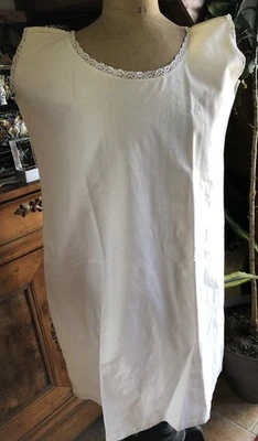 ancienne chemise nuit en coton monogramme SM - Photo 1/4
