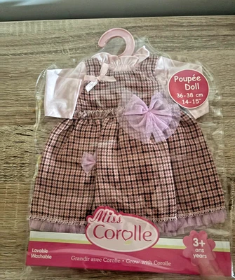 Vetement Corolle /robe carreaux  /36CM-38CM /Poupee Corolle Baby Doll - Photo 1/2