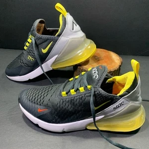 Nike Air Max 270 Sneakers Gray Yellow Shoe Size Womens 8 or Youth 6.5Y - Picture 1 of 10