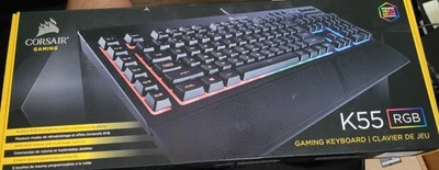 Teclado para juegos Corsair K55 con cable luces RGB iCUE retroiluminado negro CH-9206015 NA Foto 1 de 4