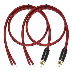 2 Pcs Gold Plated RCA Cable, 1.96ft (0.6 Meter) RCA to Bare Wire Open End - Photo 1/6
