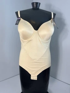 NWT Maidenform Nude Beige Underwire Shapewear Body Shaper Bodysuit Size 38DD - Picture 1 of 14