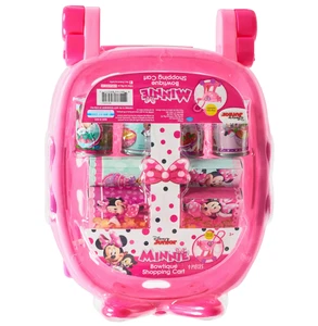 Disney Junior Minnie Mouse Bowtique Shopping Cart 9-piece Plastic Grocery Set - Picture 1 of 5