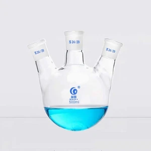 3 Necks Round Bottom Evaporating Flask 500ml 24#-24#-24# Boiling Flasks - Picture 1 of 1