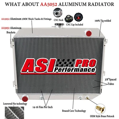 4-ROW RADIATOR FIT 1970-1974 PLYMOUTH ROAD RUNNER/DODGE CHALLENGER CHARGER V8 - Image 1 of 4