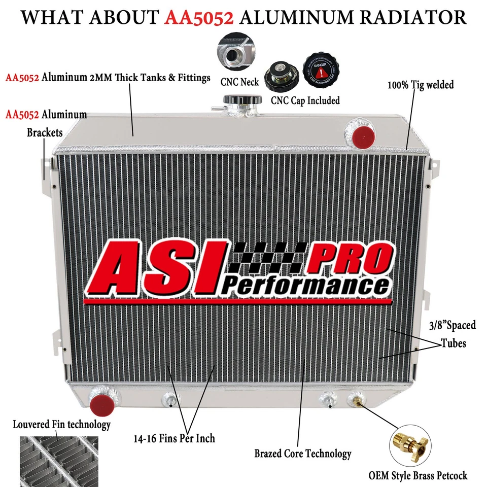 4-ROW RADIATOR FIT 1970-1974 PLYMOUTH ROAD RUNNER/DODGE CHALLENGER CHARGER V8 - Imagem 1 de 4