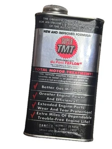 Vintage SUPER TMT TOTAL MOTOR TREATMENT 8oz Tin Oil Can Full DuPont Teflon - Picture 1 of 5
