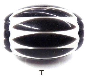 Gran abalorio Chevron marrón chocolate negro comercio africano!!!  T BG 62 - Imagen 1 de 2