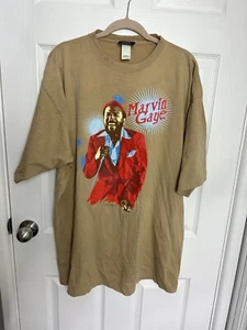 2004 Vintage Marvin Gaye Brown 1976 Live Show Tour T Shirt Sz 2XL XXL - Picture 1 of 9