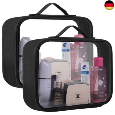 Kulturbeutel Transparent, PVC Durchsichtig Kosmetiktasche für Handgepäck im F - Bild 1 von 4