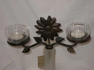 Sunflower Wine Bottle Candelabra Topper For Tealight  or Votive Candle's - Picture 1 of 14