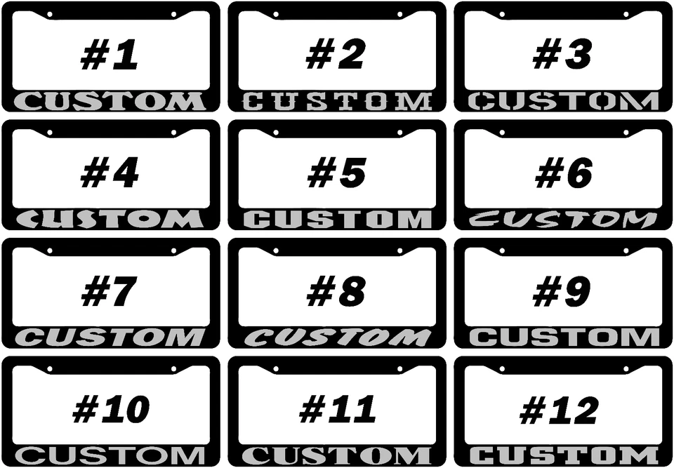 SILVER CUSTOM DESIGN PERSONALIZED CAR LICENSE PLATE FRAME TAG HOLDER CHOOSE FONT - Image 1 of 1