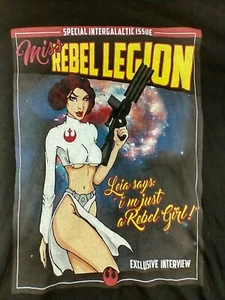 Camiseta negra inspirada en Star Wars Leia Miss Rebel Legion - Imagen 1 de 6