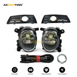 2Pcs For VW CC 2009 2010 2011 2012 LED Fog Light + Wire + Grille - Picture 1 of 9