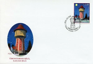 Latvia 2021 FDC Architecture Stamps Watertower at Gaujas Street Towers 1v Set - Picture 1 of 1