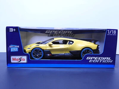 Coche fundido a presión Maisto edición especial amarillo 1:18 Bugatti Divo. Foto 1 de 4