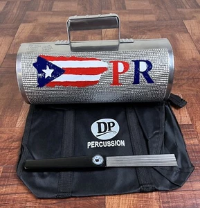 Guira Professional 18” X 13” De DAGO Guira Con Bandera Puerto Rico, Gancho Y Bag