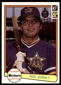 1982 Donruss Baseball Card Paul Serna Rookie L Seattle Mariners #567