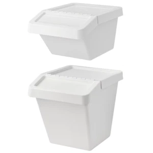 IKEA SORTERA Abfalleimer mit Deckel Funktionskorb Abfalltrennung Abfall Weiß - Bild 1 von 16