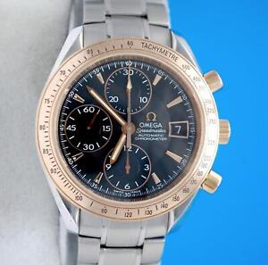 Mens Omega Speedmaster 18K Rose Gold SS Chronograph Watch - 323.21.40.40.01.001