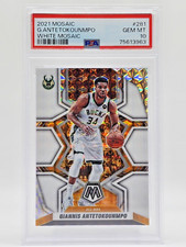 Giannis Antentokounmpo 2021 Mosaic White PRIZM #'d /25 PSA 10 Gem Mint #281