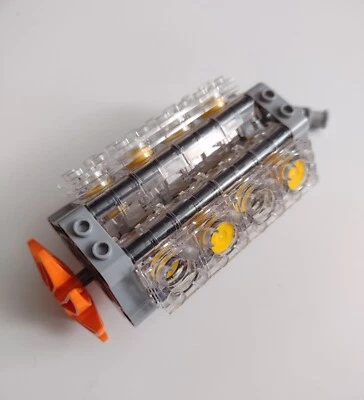 Lego Technic V6 V8 engine transparent cylinders NEW (Motor, Shaft,Propeller,Car) - Image 1 of 4