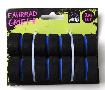 FAHRRAD LENKERGRIFFE FAHRRADGRIFFE SCHAUMSTOFF SOFTGRIFF SCHWARZ BLAU UNIVERSAL - Bild 1 von 2