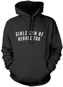 Girls can be Heroes Too - Superhero Comic Cape Girls Can Kids Unisex Hoodie - Picture 1 of 6